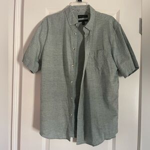 Men’s Banana Republic Light Green Casual Button Down Shirt, size L slim fit